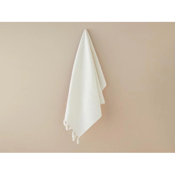 Cotton Fringed Face Towel 50x80 cm Ecru