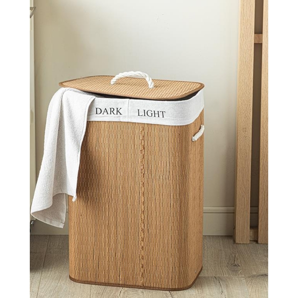 Gina Bamboo Laundry Basket 40x30x60 cm Light Brown
