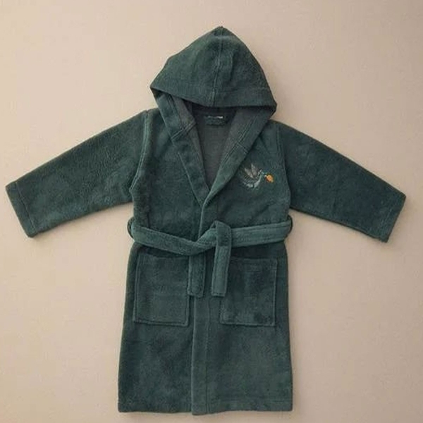 Dinasours Triga Bathrobe For Kids 6-8 Years Dark Green