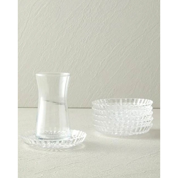 Paşabahçe-beykoz Glass Set of 6 Tea Plates 11 Cm Transparent