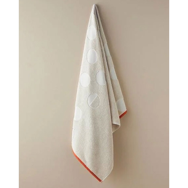 Mix Point Cotton Polyester Jacquard Bath Towel 70x140 cm Beige