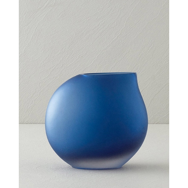 Olena Glass Vase 20x20cm Navy Blue