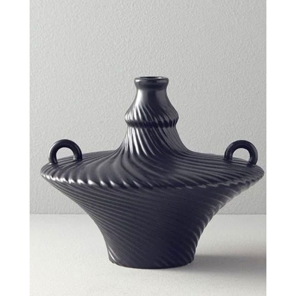 Crown Ceramic Vase 28x28x24 cm Anthracite