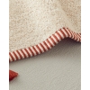 Colorful Lines Cotton Fringed Face Towel 50x80 cm Light Beige - Brick