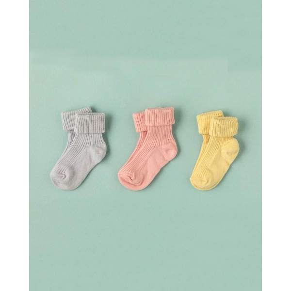 Colorful Baby Socks 6-12 Months Pink - Yellow - Purple