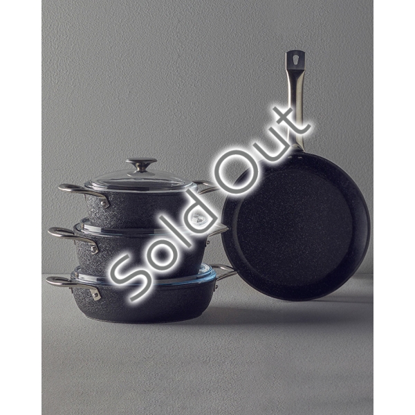Charm Aluminum 7 Pcs Set Pan 20-24-26-26 cm Black