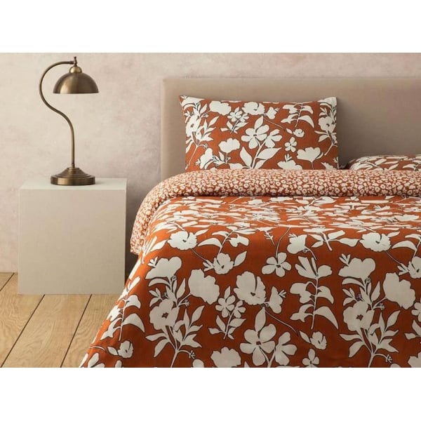 Grandiflora Soft Cotton with Digital Print For One Person Duvet Cover Set Pack 160x220 cm Terracotta
