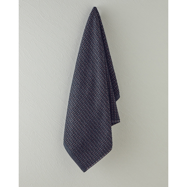 Modern Check Cotton Face Towel 50x80 cm Black