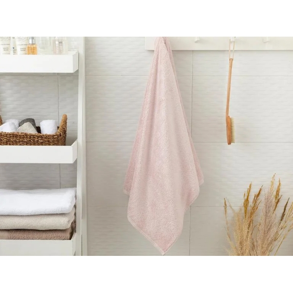 Leafy Bamboo Bath Towel 70x140 cm Powder Pink