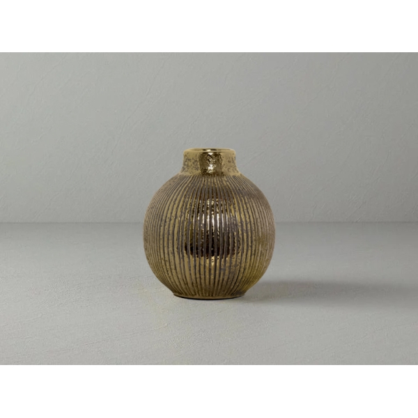 Goldy Stoneware Vase 14.5x16cm Gold