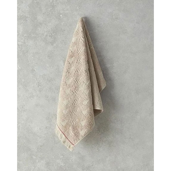 Cotton Jacquard Face Towel 50x80 cm Beige