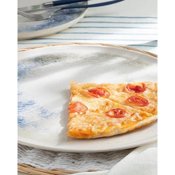 Aqua Side Ceramic Pizza Serving Pla..