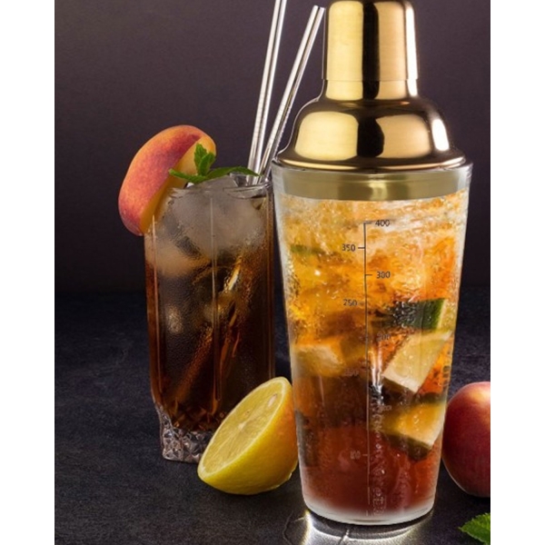 Glass Cocktail Shaker 400 ml Gold
