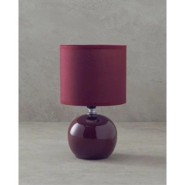 Pansy Porcelain Table Lamp 11x11x15 cm Maroon