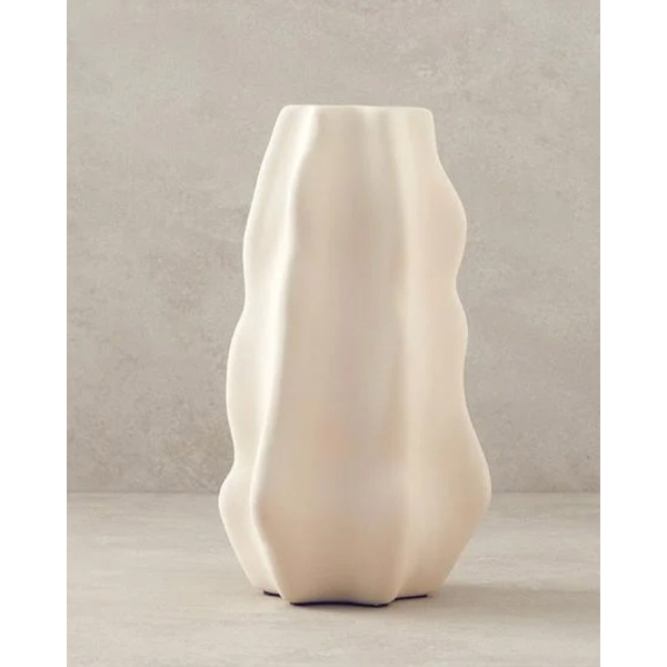 Boheme Ceramic Vase 13.5x13.5x25 cm Cream
