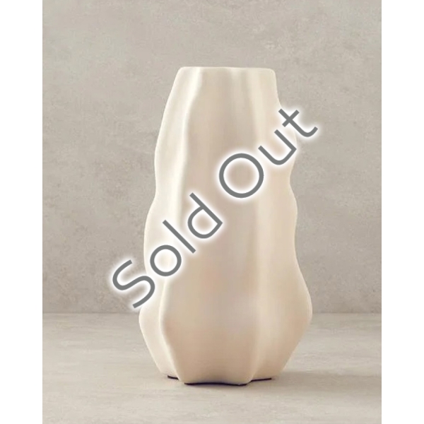 Boheme Ceramic Vase 13.5x13.5x25 cm Cream