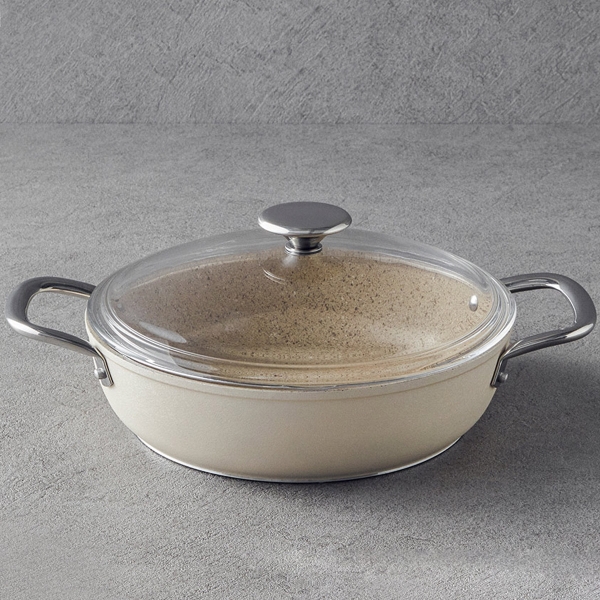 Charm Aluminum Flat Pot 26 cm Beige