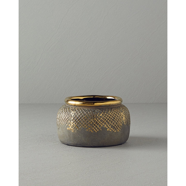 Lena Stoneware Vase 16x9.5 cm Gold