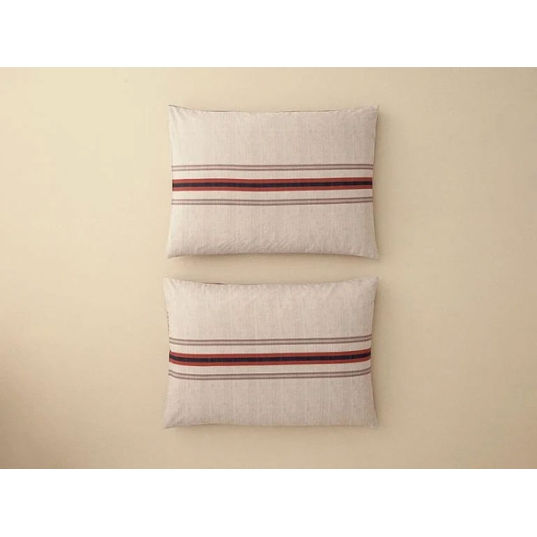 Timeline Soft Cotton with Digital Print 2 pcs Pillow Case 50x70 cm Terracotta