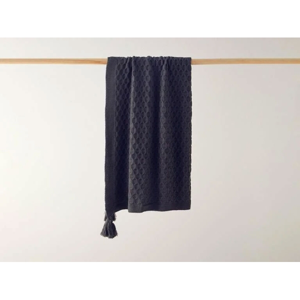 Velvety Knitwear Sofa Throw 130x170 Cm Anthracite