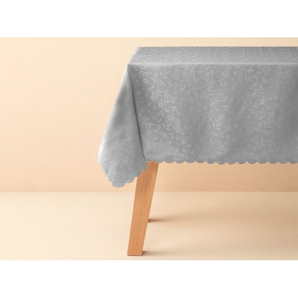 Ollie Polyester Table Cloth 150x220 cm Gray