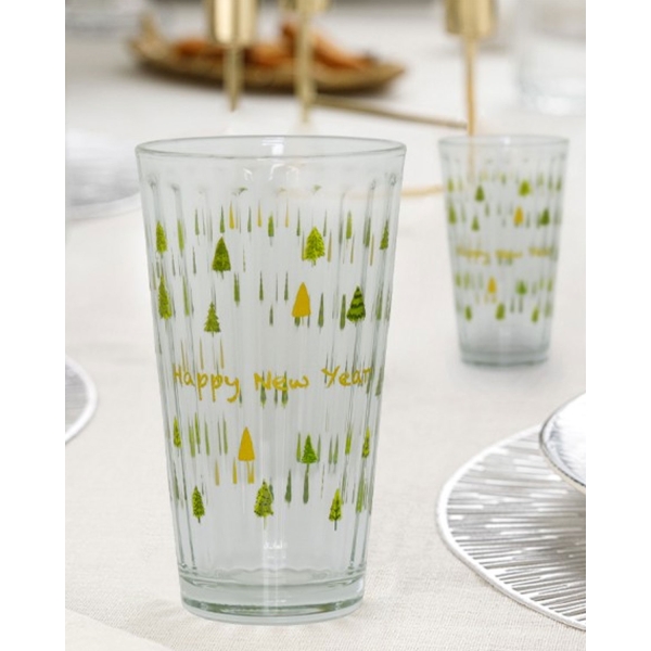 Christmas Pine Glass Soft Drink Glass 420 ml Green