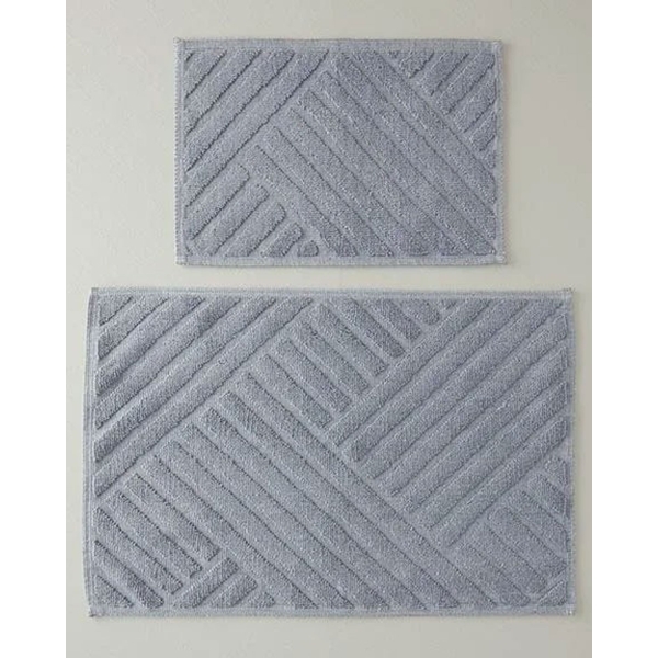 Linea Cotton Loop Bath Mat Set 60x90-40x60 Cm Gray