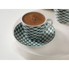 Valda Porcelain 4 Piece Coffee Cup Set for 2 Persons 80 Ml Green