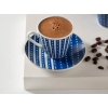 Bellis Porcelain 4 Piece Coffee Cup Set for 2 Persons 80 Ml Dark Blue