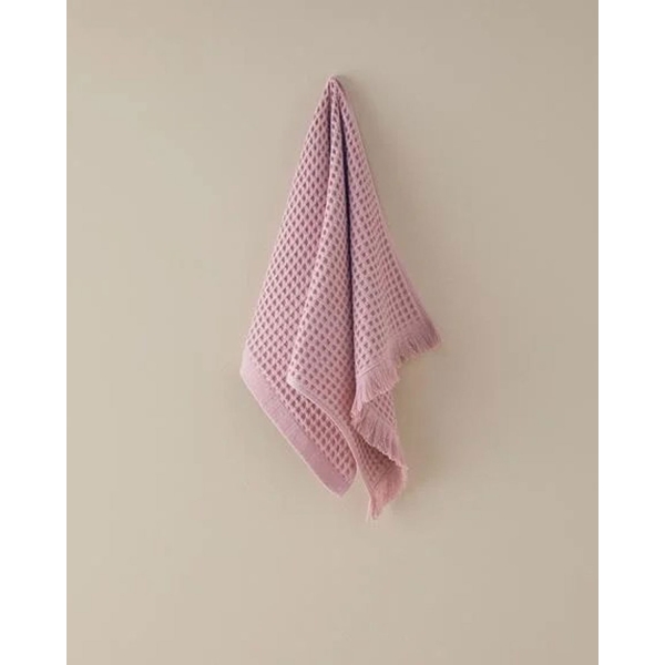 Sofia Cotton Waffle Face Towel 50x80 Cm Dried Rose