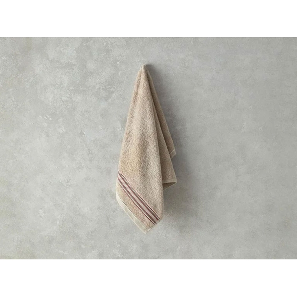 Rhys Cotton Bordered Face Towel 50x80 cm Beige