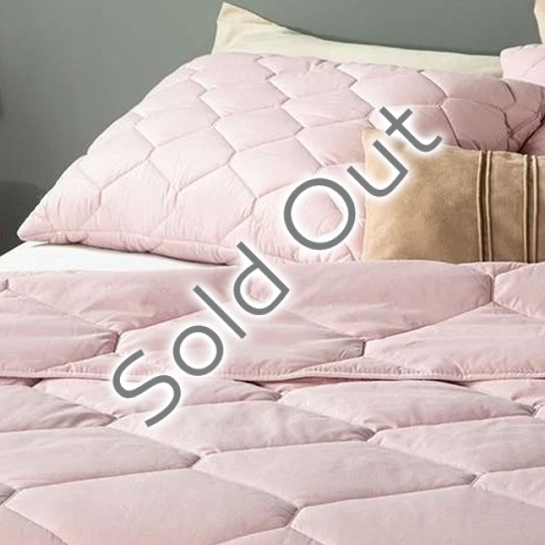 Colourful Cotton Double Pillowcase Quilt Set 195x215 cm Powder