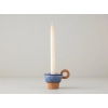 Fiorina Ceramic Candle Holder 11x8x8 cm Blue