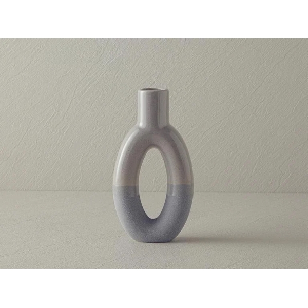Zoe Ceramic Vase 10.7x5x20 cm Gray