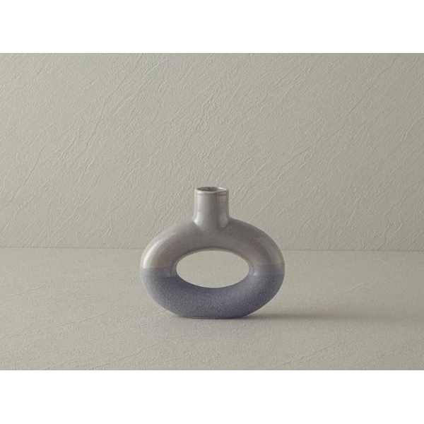 Zoe Ceramic Vase 14x3.5x12.5 cm Gray