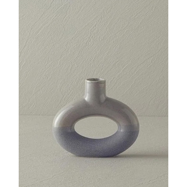 Zoe Ceramic Vase 14x3.5x12.5 cm Gray
