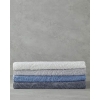 Sylvia Cotton Polyester Jacquard 4-Piece Face Towel Set 50x80 cm White-L.Gray-Blue-Anthracite
