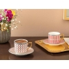 Rabecca New Bone China 4 Pieces 2 Servings Coffee Cup Set 90 ml Red