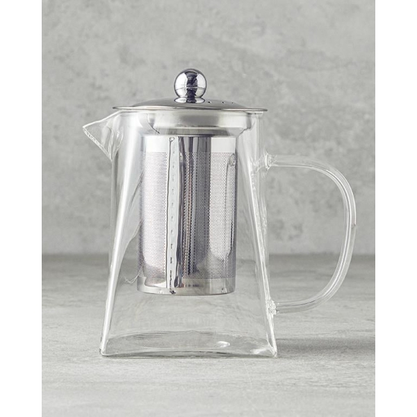 Teko Borosilicate Glass With Strainer Tea Pot 750 ml Transparent
