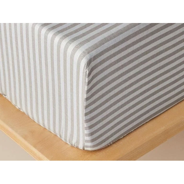 Classy Stripe Twill 1 Piece Single Size Fitted Sheet 100x200 cm Anthracite