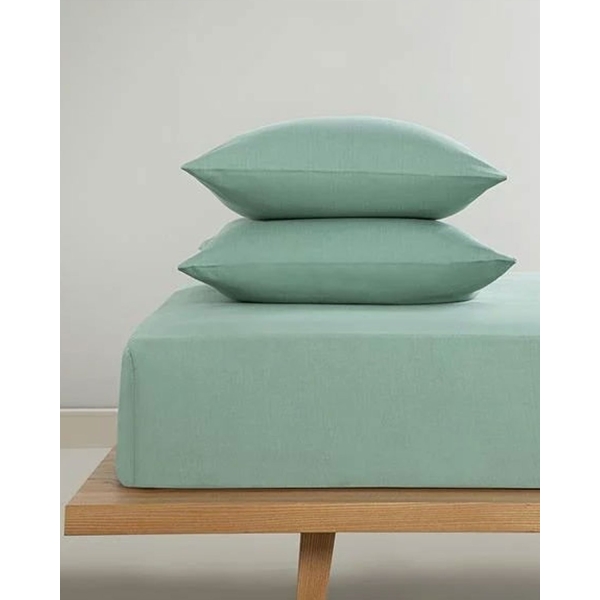 Novella Premium Soft Cotton Queen Size Elastic Sheet Tkm 160x200 Cm Seledon