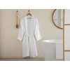 Barbara Cotton Muslin Bathrobe S-M White