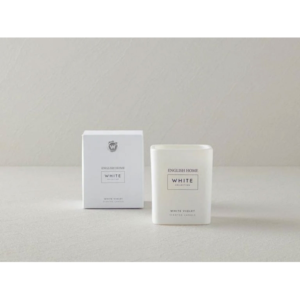 White violet 1 Piece Scented Candle 180 gr White