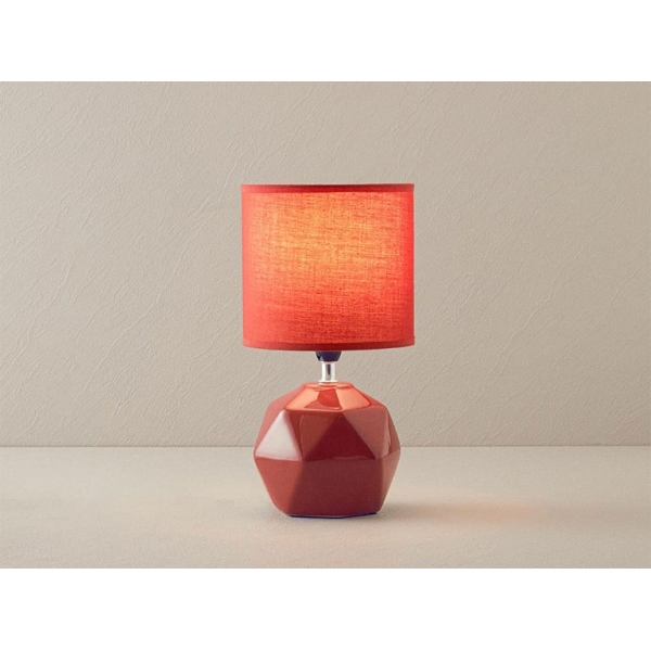 Cubic Ceramic 1 Piece Table Lamp 16x16x30 cm Red