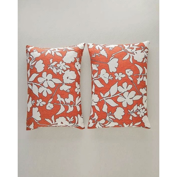 Grandiflora Soft Cotton with Digital Print 2 Pieces Pillow Case 50x70 cm Terracotta