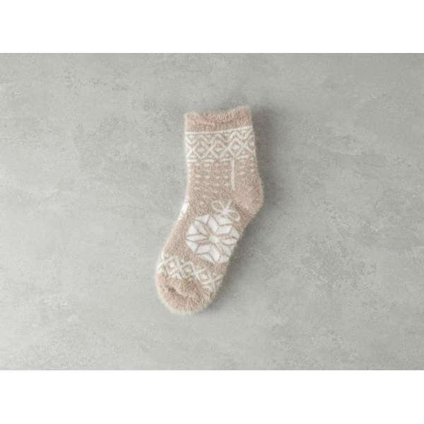 Women 1 Pair Plush Socks 36-40 Ecru - Beige