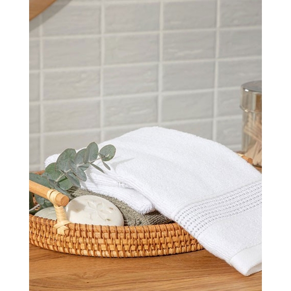 Deluxe Cotton Low Twist Hand Towel 30x50 cm White