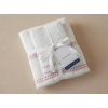 Lega Cotton Dobby Face Towel Set 50x80+30x45 cm Ecru - Pink