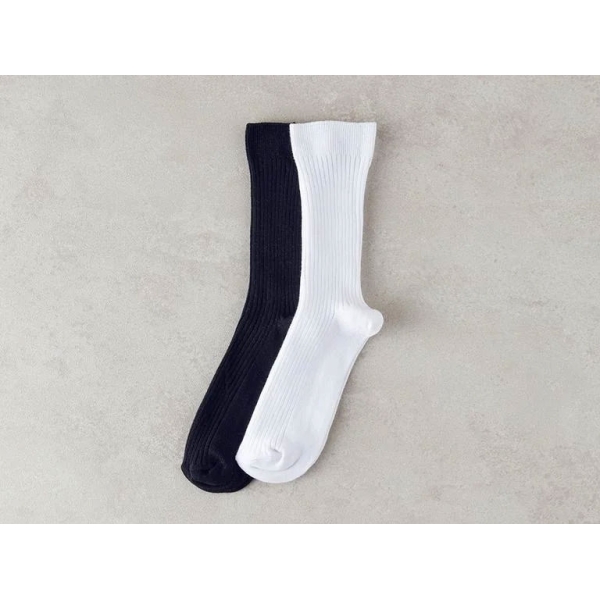 Meri Women 2 piece Short Socks 36-40 Black - White