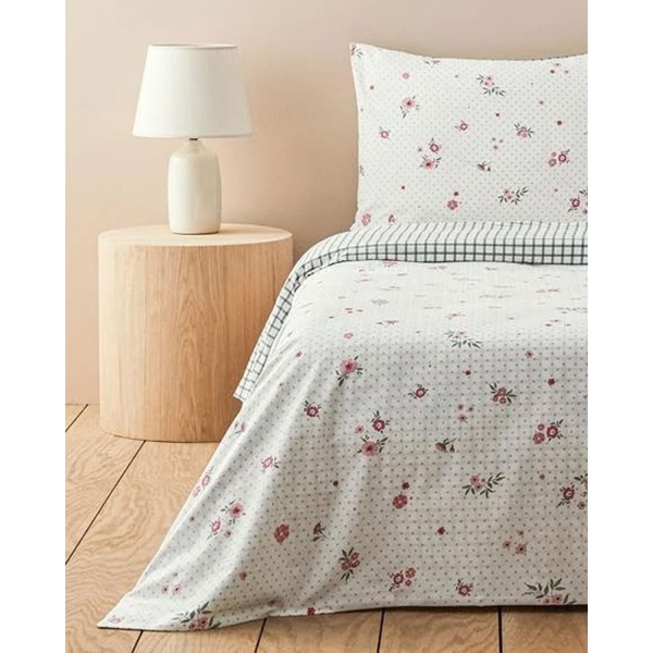 Bloomy Dots Cotton Double Duvet Cover Set 200x220cm Pink